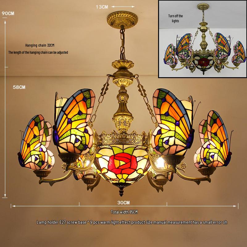 Tiffany Butterfly Pendant Light for Bedroom, Dining Room, Bar, Coffee Shop, Creative Club, KTV, and Counter Lighting