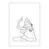 Black White Line Wall Art, Modern Woman Yoga Canvas Painting, Nordic Minimalist Poster Print for Living Room Bedroom Wall Decor