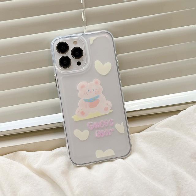 

Противоударный мягкий силиконовый чехол «Милый медведь, милая любовь, граффити», чехол для телефона Iphone 12 13 Pro Max Xsmax X Xr 11 Promax, мультяшный чехол For iphone 12