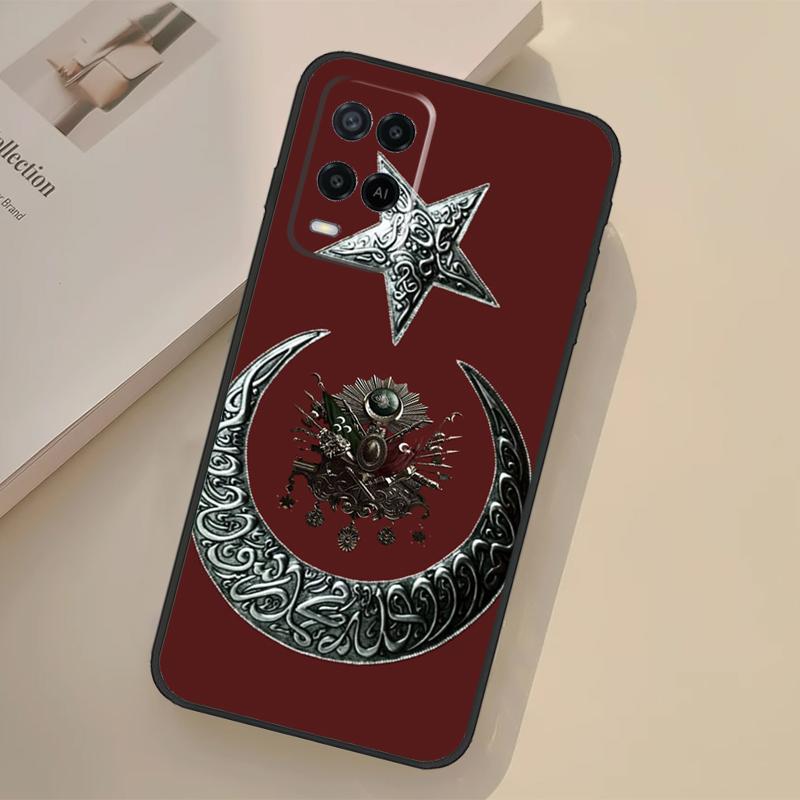 Turkey Turkish Flag Case For Oppo A17 A57 A77 A74 A54 A94 A78 A98 A18 A60 A80 A40 A38 A58 A96 A76 A16 A15 A5 Pro