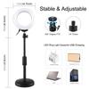 4.7 Inch 12cm Usb Led Ring Vlogging Video Fill Light Round Base Desktop Holder Kits,adjustable Height: 15.5cm-25.5cm
