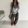 Bedrucktes Rundhals-Kurzarm-T-Shirt für Damen mit Schulterdruck, Sommer-Oversize-T-Shirt, Petite Kurz-Top
