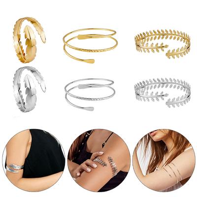 Armband für Damen Mädchen Mentales Offenes Oberarm-Bügelarmband Einfaches Verstellbares Armreif Armband
