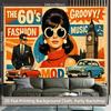 1 piece of 2D background fabric, polyester background fabric for a retro fashion music party banner from the 1960s