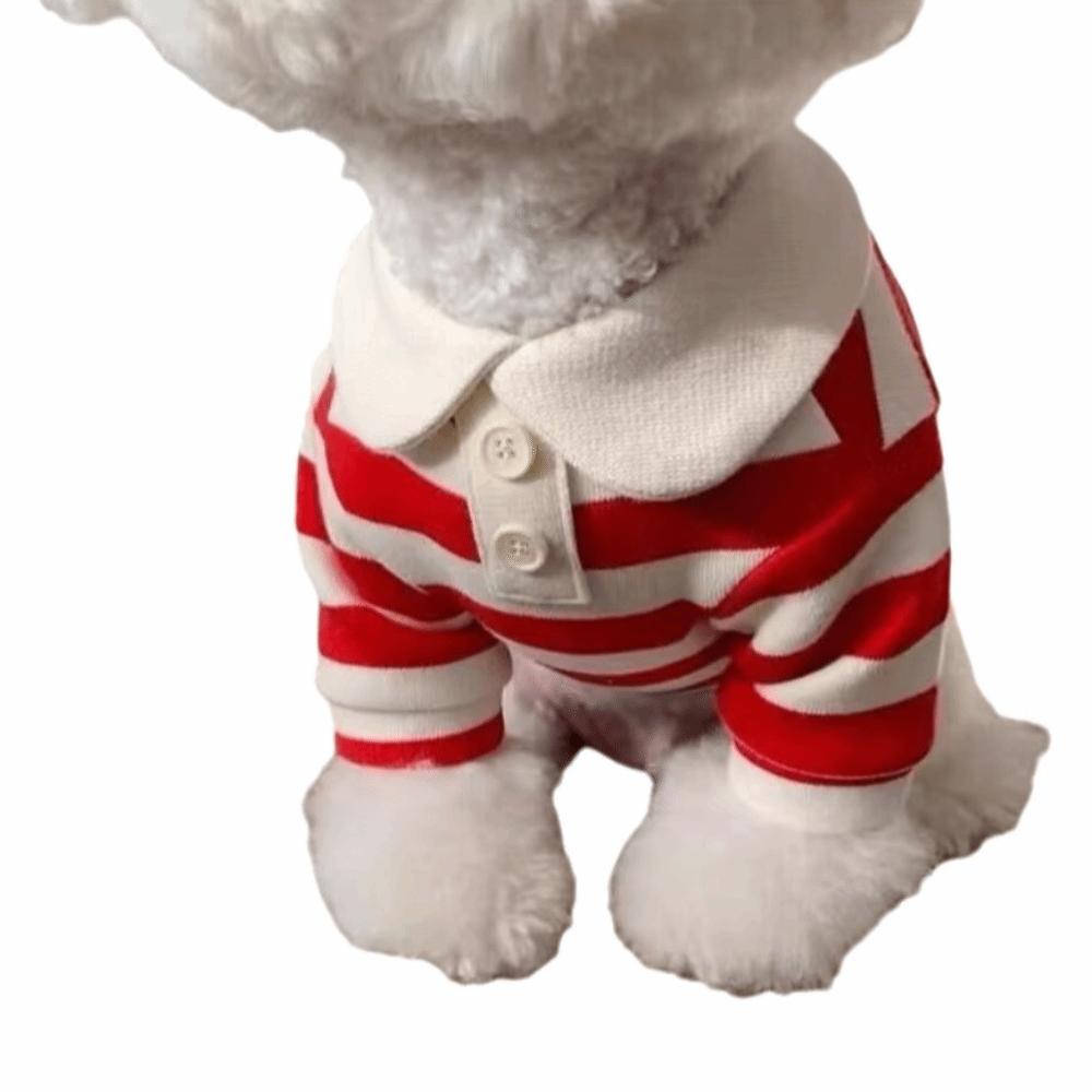Breathable Dog Thin Shirt Collared Style Dog T Shirts Fashion Dog Striped Shirt Kittens Wear