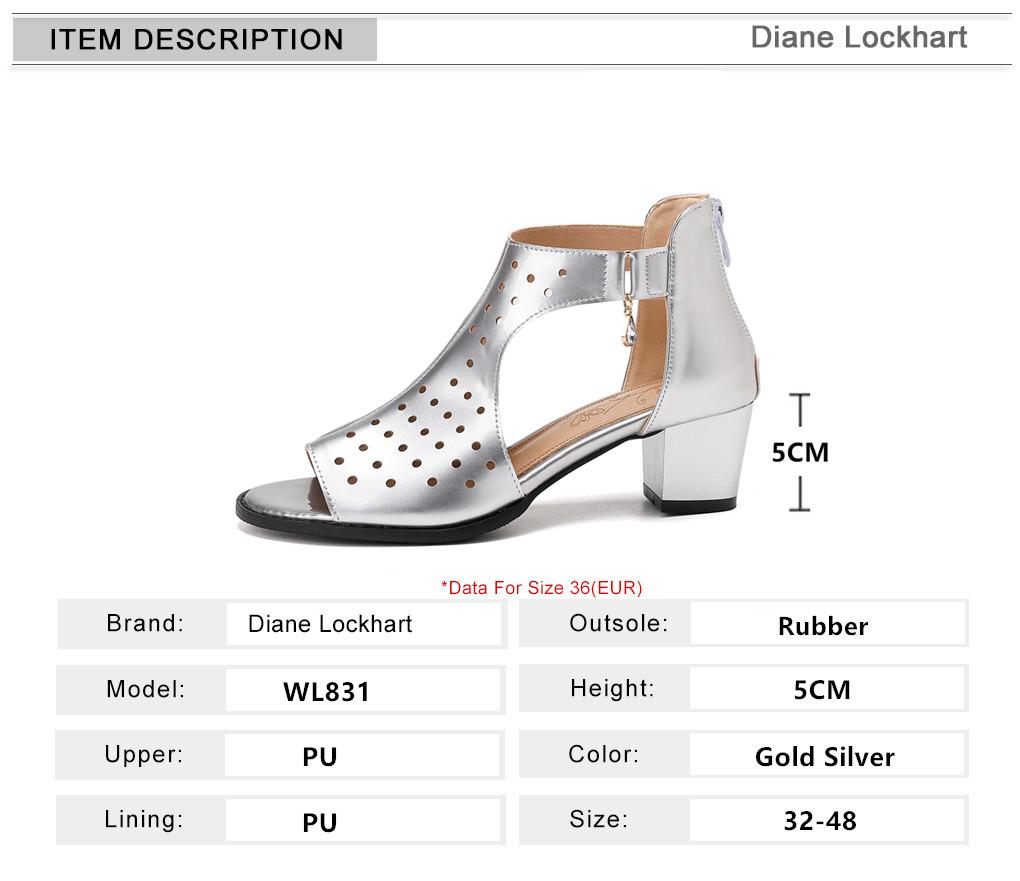 Fashion Summer Women Chunky High-Heeled Pumps Gold Silver Hollow Mesh Sandals Rome Gladiator Fish Mouth Zapatillas Mujer Elegantes