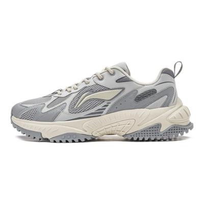 Qixing 2.0 Stoff Dicke Sohle Höhenerhöhend Stoßdämpfend Rutschfest Abriebfest Low-Top Freizeitschuhe Herren Sneaker Grau Weiß AGCT311-4