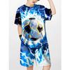 Boys' Football Fashion Digital Printed Spring/Summer T-shirt Shorts Set Sports Outdoor Comfortable T-shirt Children's Set
