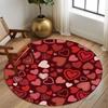 Herz Muster Rund Teppich Rosa Leopard Muster Modern Girly Kunst Heimdeko Teppich Weich Rutschfeste Matte Wohnzimmer Valentinstag Dekoration