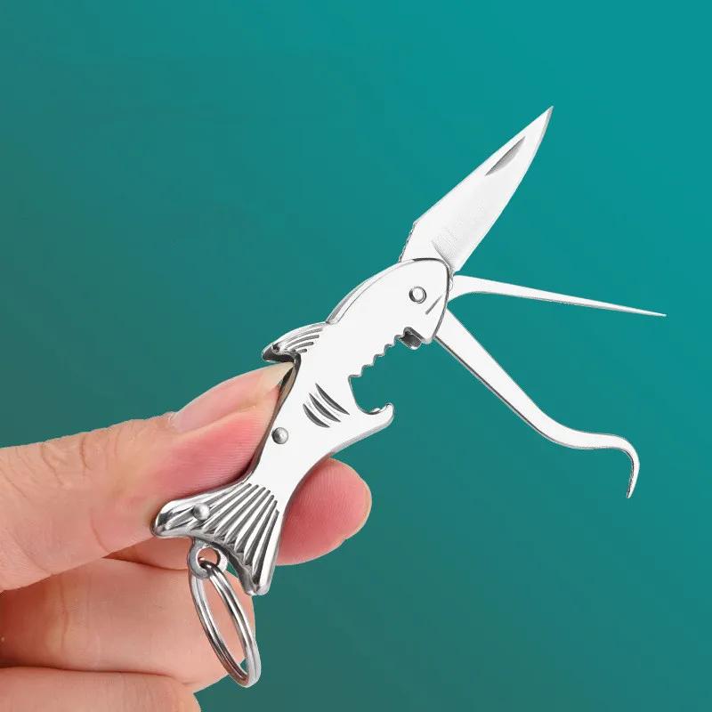 Multi-Function keychain 304 Stainless Steel Can Open Bottle Toothpick Knife Pick Teeth Carry Around Activities Exquisite Gifts