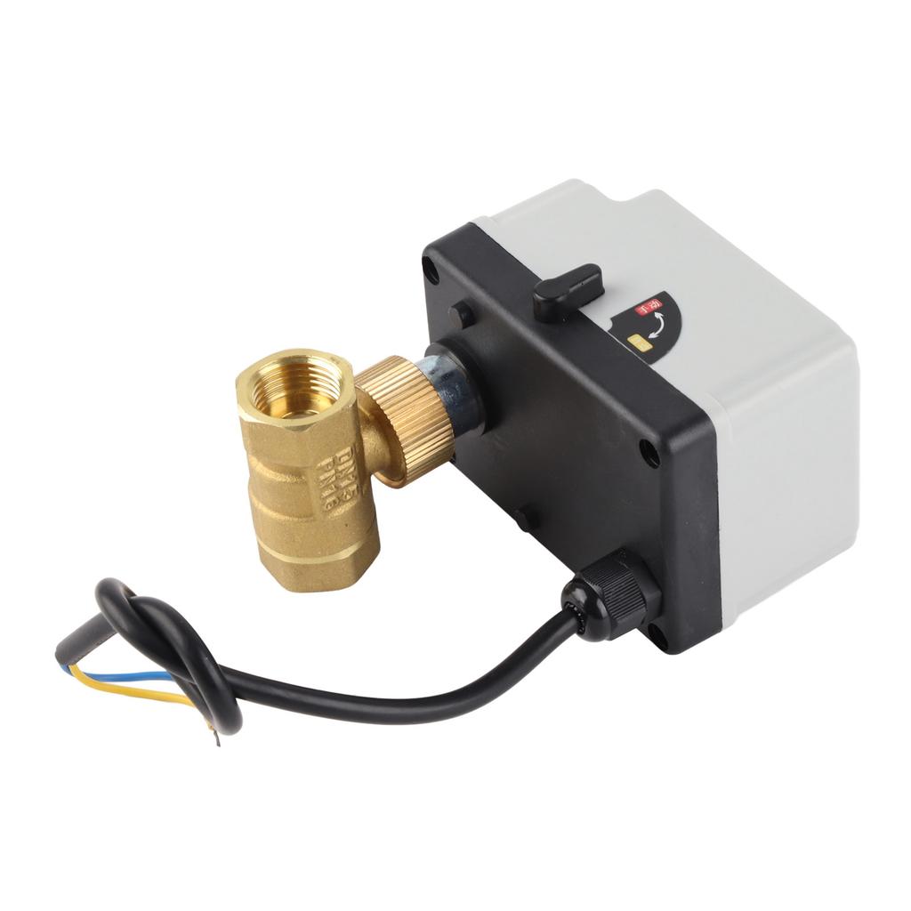 Motorized Ball Valve Electrical 2 Way Normally Open Manual Automatic DN15 AC220V