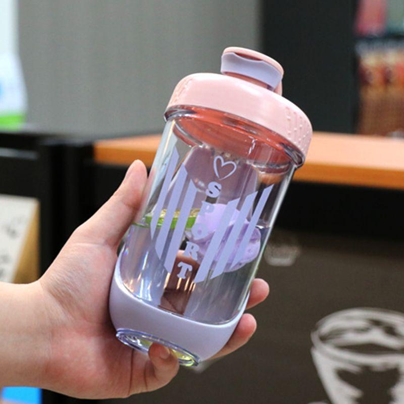 

Летняя бутылка для смешивания протеинового порошка, шейкер, пластиковая чашка, дорожная фитнес-чашка для воды, стакан для перемешивания, портативная фитнес-чашка 590ml