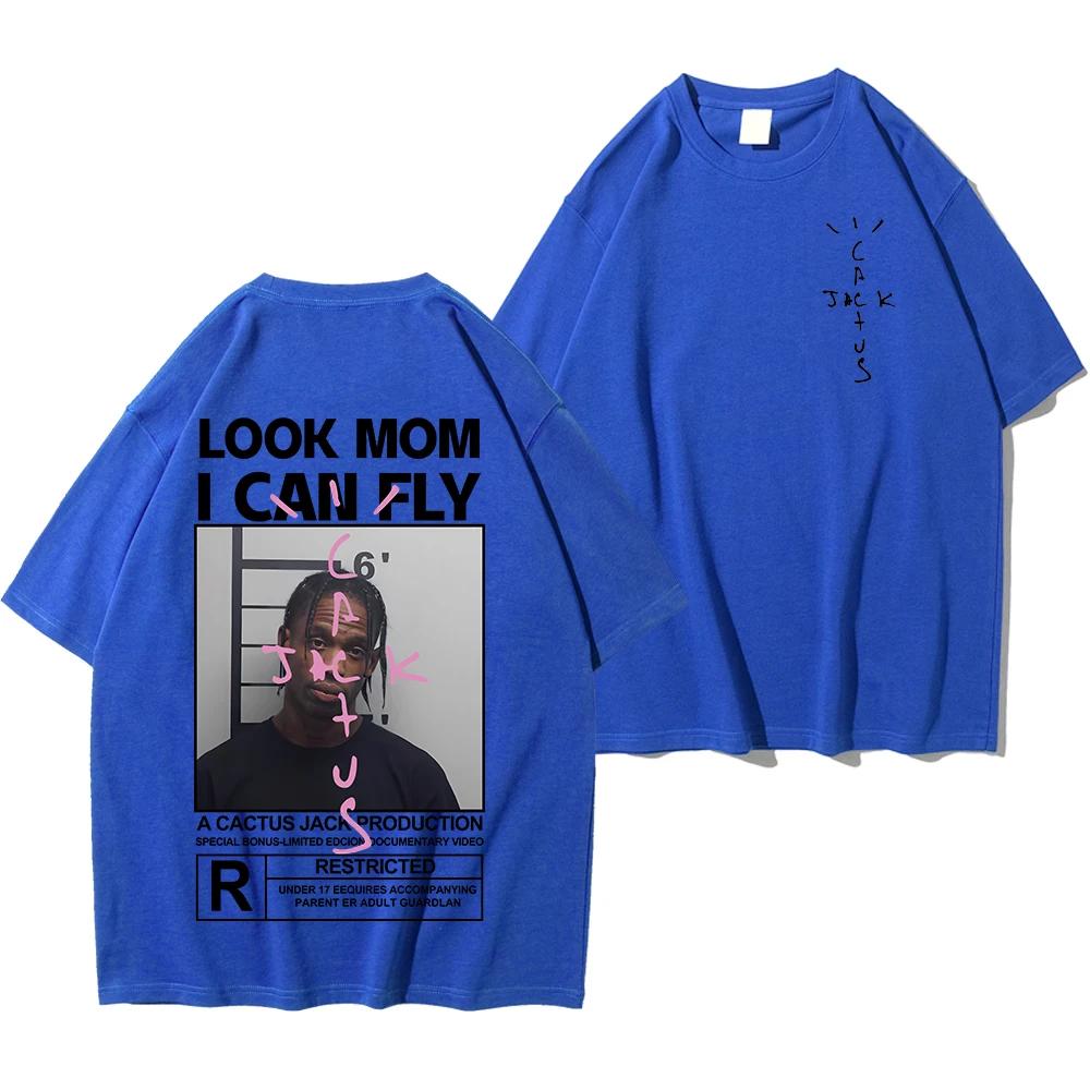 HOT SALE Cactus Jack T-shirt High Quality Cotton UnisexLOOK MOM I CAN FLY Tee ASTROWORLD Hip Hop Short Sleeve Tshirts Tops