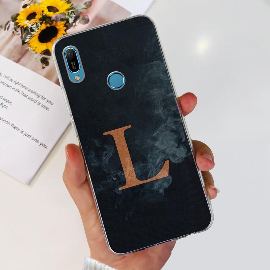 For Huawei Y6s Y6 2019 Case MRD-LX1 MRD-LX3 JAT-L29 JAT-L41 Phone Cover Lovely Letters Clear Bumper For Huawei Y6 Pro 2019 Funda