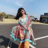 Summer Sunscreen Shiawl Kerchief Fashion Sailboat Small Hijab Scarf Print Shawls Popular Sunscreen Silk Scarves Headcloth