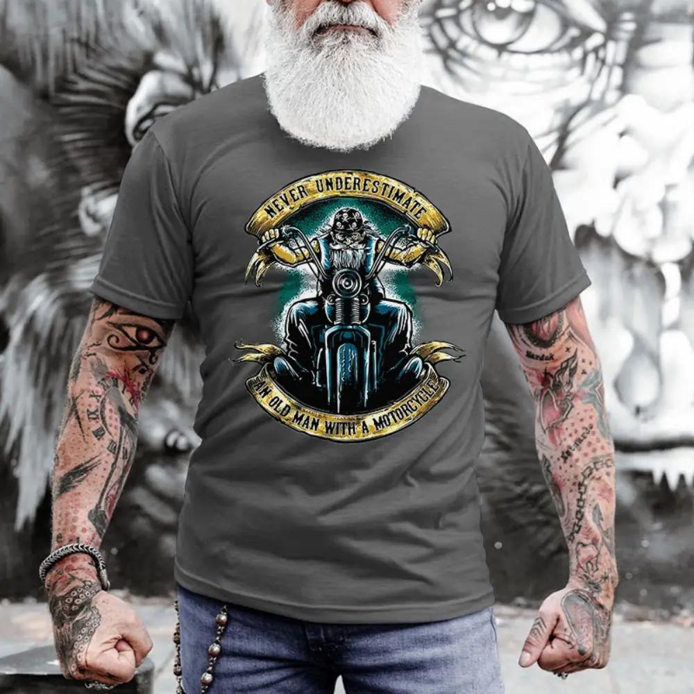 Camiseta Americana Vintage de Motocicleta Para Homens Casual Tops de Manga Curta Roupas de Motocicleta 3D Vestuário de Verão Camiseta Masculina de Rua