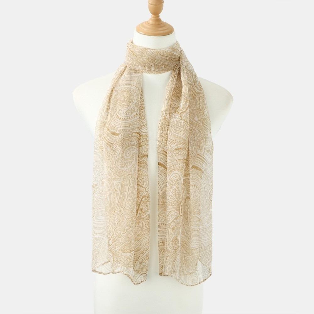 New Lotus Printing Silk Scarf Korean Style Long Scarves Elegant Long Wraps Women