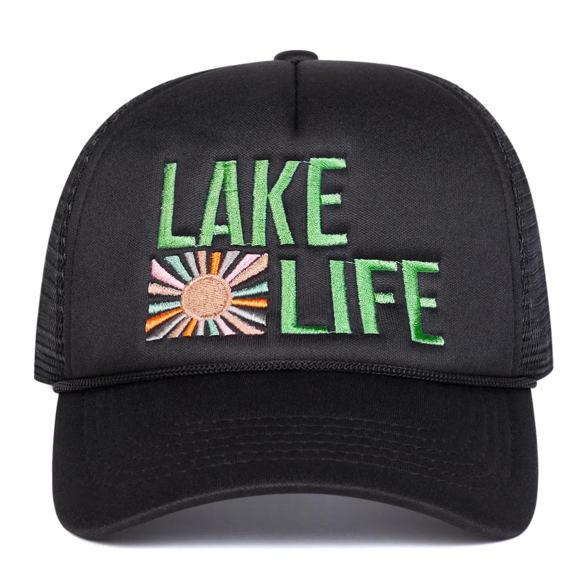

Unisex LAKE LIFE Letter Embroidery Baseball Net Caps Spring and Summer Outdoor Adjustable Casual Hats Sunscreen Hat Sports Cap чорний
