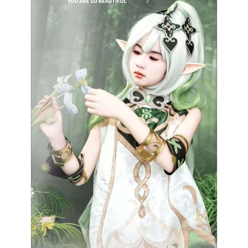 Nahida Cosplay Costume Lesser Lord Kusanali Full Set Dress Ears Wig Nahida Outfits for Comic Con