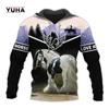 yk2Newest Funny Animal Horse Tattoo Street Clothing Long Sleeved Sportswear Newfashion 3D Printed Autumn Casual Hoodie