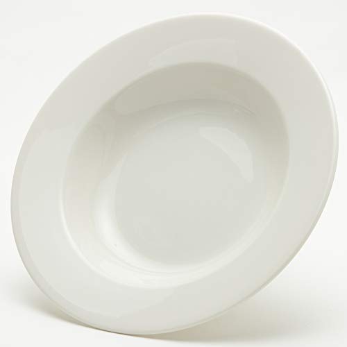 NARUMI Patia Curry/Pasta Plate, 23cm, White, Simple Rim, Soup, Microwave, Dishwasher Safe, Made In Japan, 41623-5962