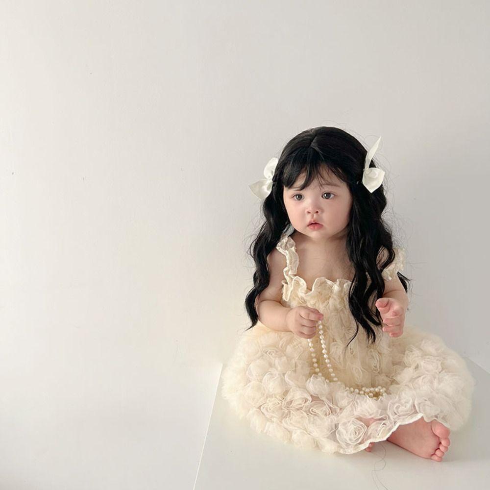 Children Decor Photography Props Long Straight Hair Baby Hair Wig Short Bob Wig Toddler Neat Bang