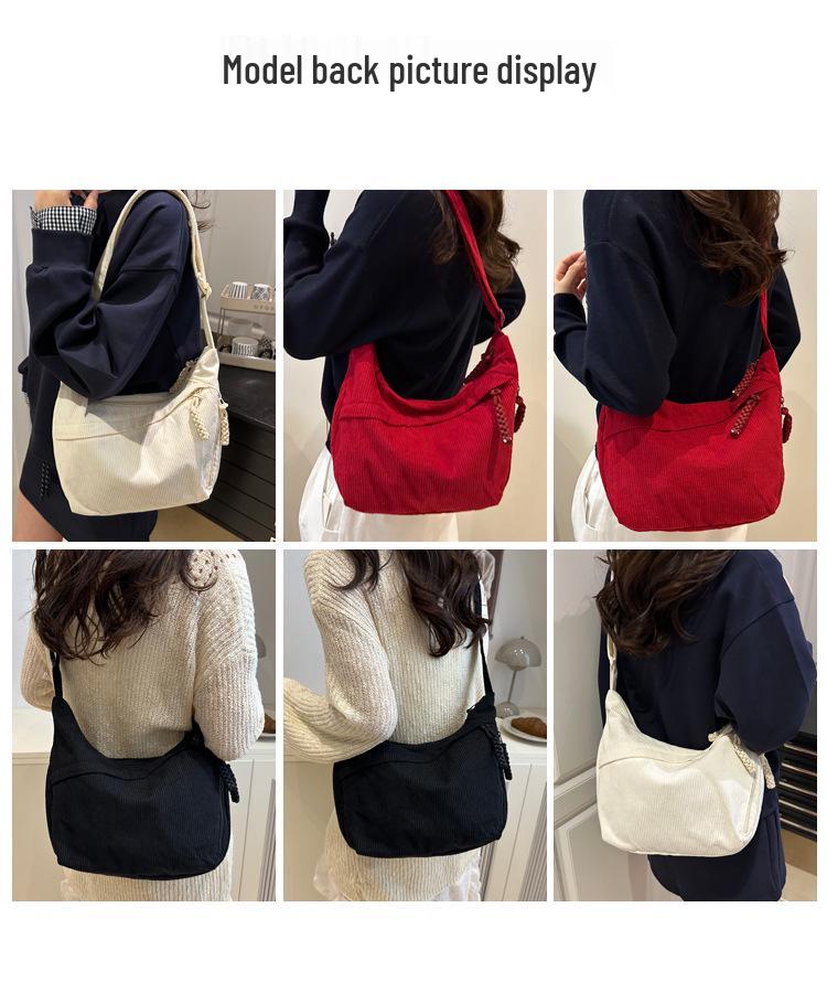 Women's Trendy Autumn 2025 Corduroy Shoulder Bag - Large Capacity Crossbody for Versatile, Casual Commutes