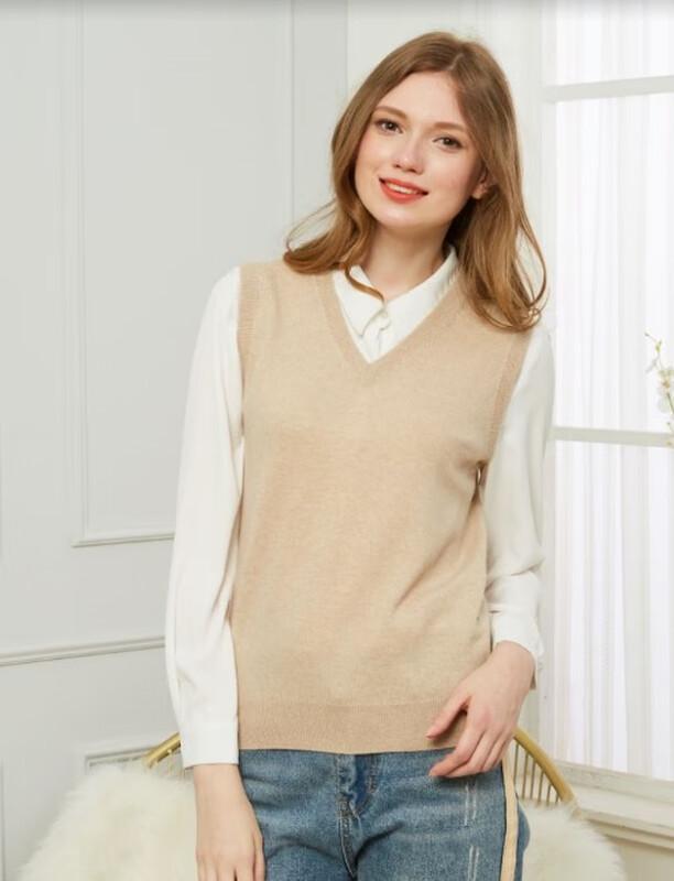 Hengyuanxiang Women's Wool Knit Pullover Sweater Vest