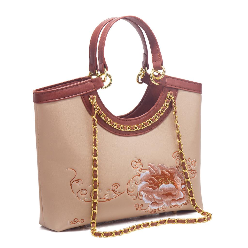 Mother'S Day Gift Embroidery New Chinese-Style Large-Capacity Portable Lady'S Mother Bag Atmospheric High-End Messenger Women'S Bag