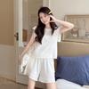 Pure Cotton Pajamas Women's Summer Korean Girls' Loose and Versatile Short-sleeved Shorts Can Be Worn Outside Loungewear Two-piece Set