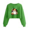Women's Fashion Halloween Printed Navel-Exposed Long Sleeve Pullover Sweatshirt