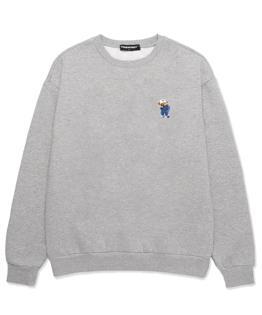 VANNWORKS Mini Comport Bear Oversized Sweatshirt (Vndts110) Melange Grey