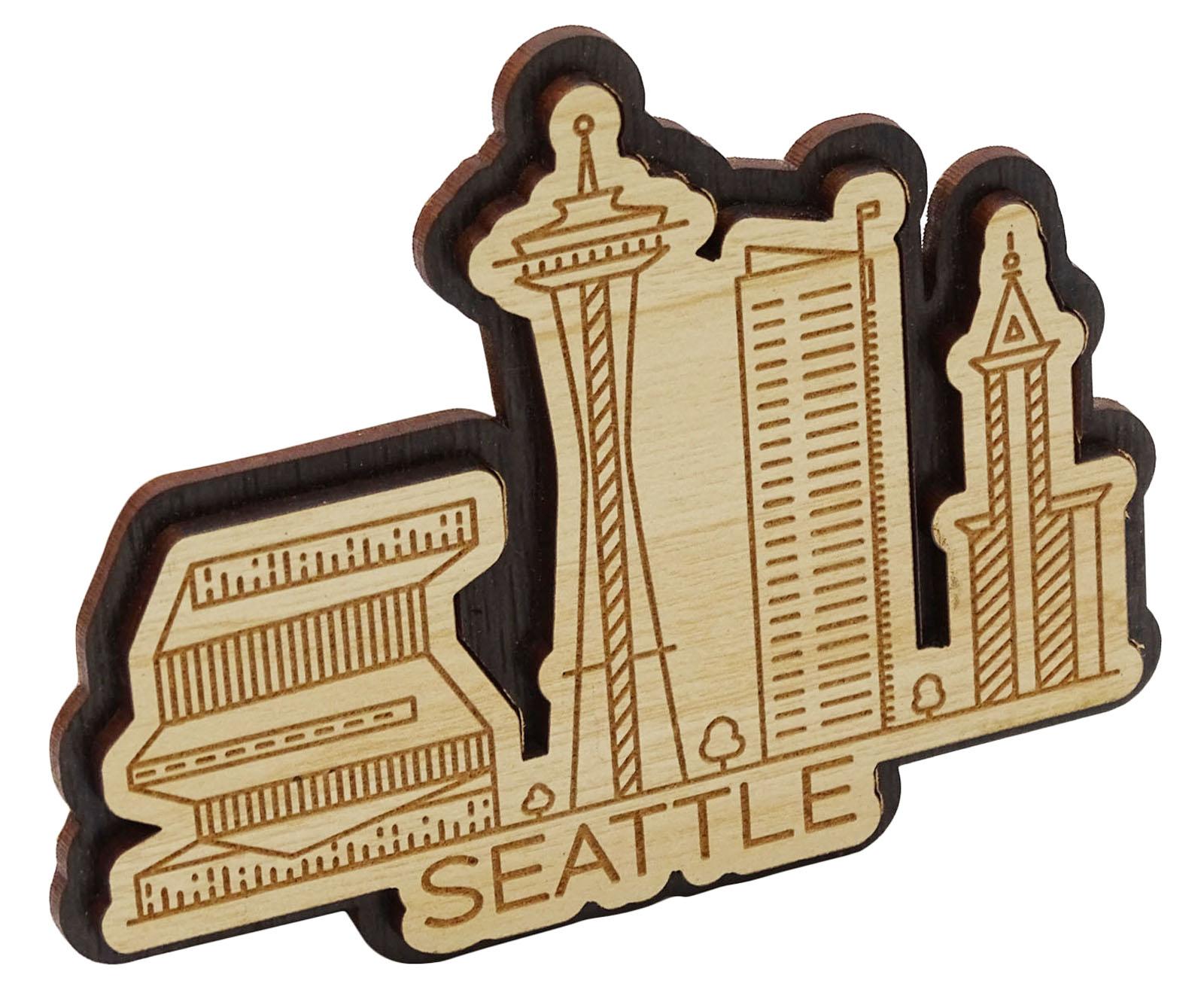 

Printtoo Подарункові Колекційні Речі Іллінойс Сувенір Гравірований Дерев яний Магніт на Холодильник 3 x 4 Inches коричневий