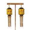 Chinese Style Enamel Drip Oil Earrings Niche New Design High-end Temperament Tassel Light Luxury Antique