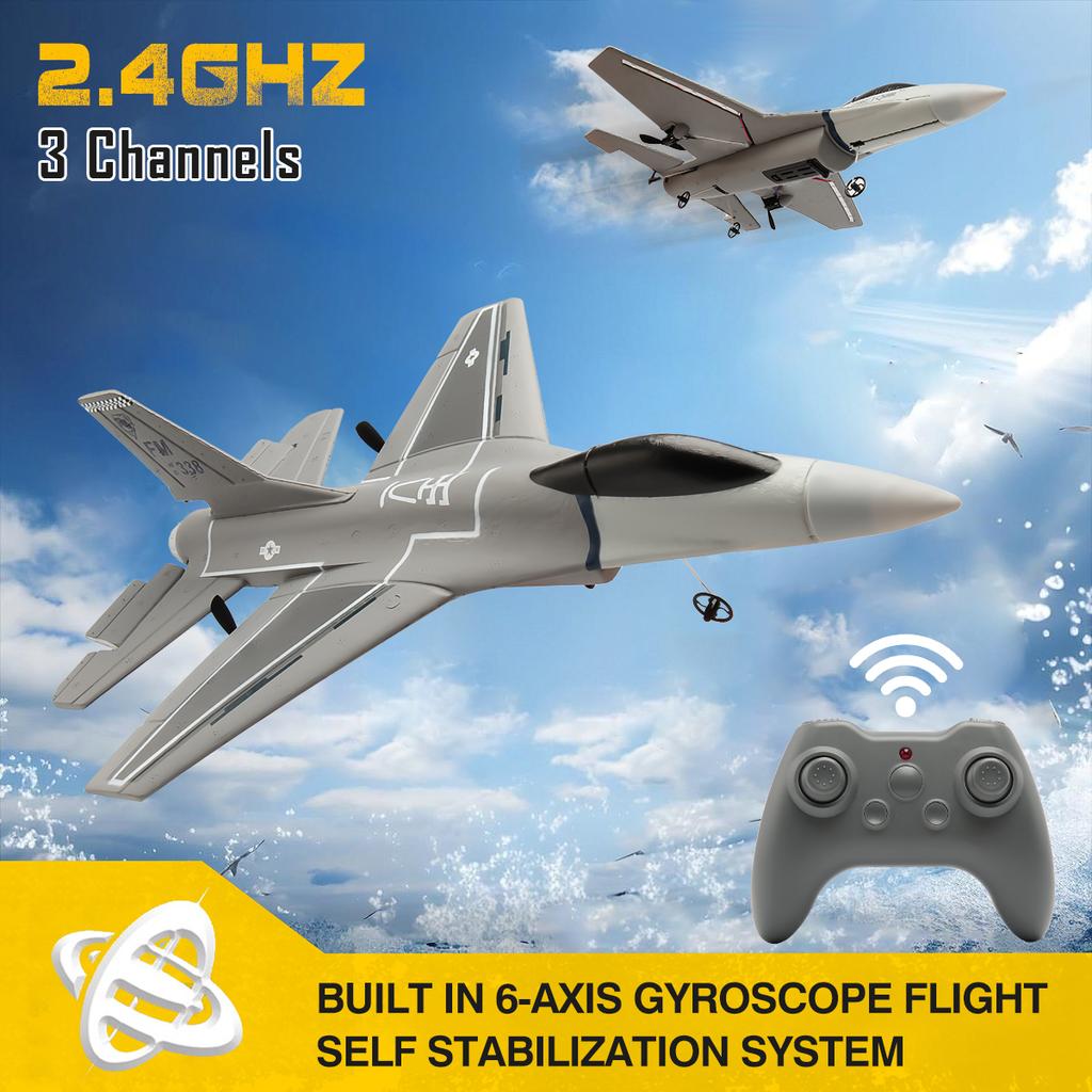 F16 RC Zweefvliegtuig 2.4G 3-kanaals 6-assige Gyro Afstandsbediening Vliegtuig Met Zelfstabilisatie Systeem EPP Schuim Vliegtuig Speelgoed voor Kinderen Jongens