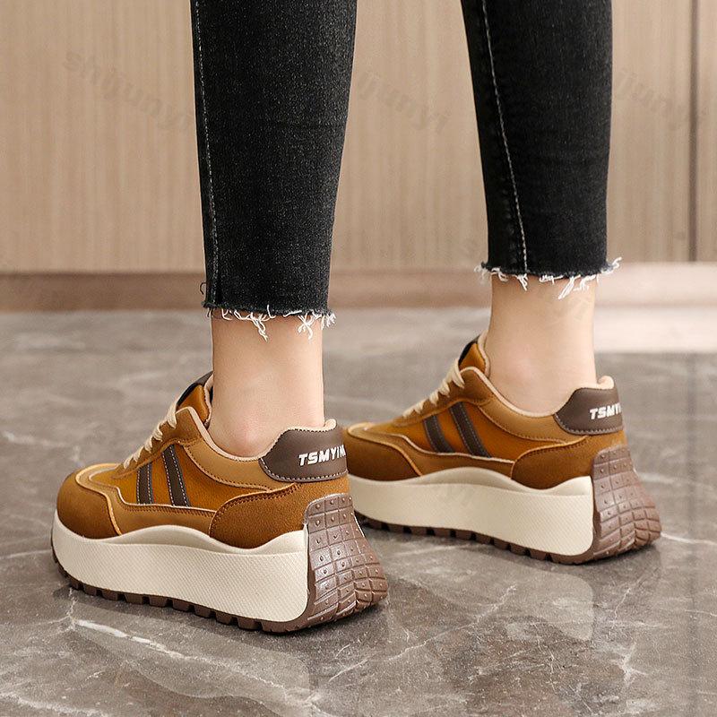 Autumn 2026 Women's Casual Sports Shoes Comfortable Anti Slip Outdoor Vulcanized Shoes Retro Fashion Platform Zapatos Mujer