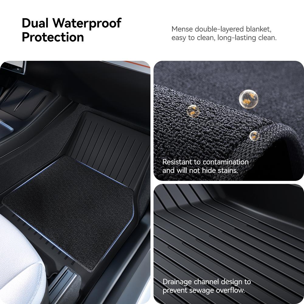 YZ TPE Foot Pad For Tesla Model Y Juniper 2025 Right Rudder floor Liner Fully Surrounded Floor Mats Waterproof Non-Slip Carpet