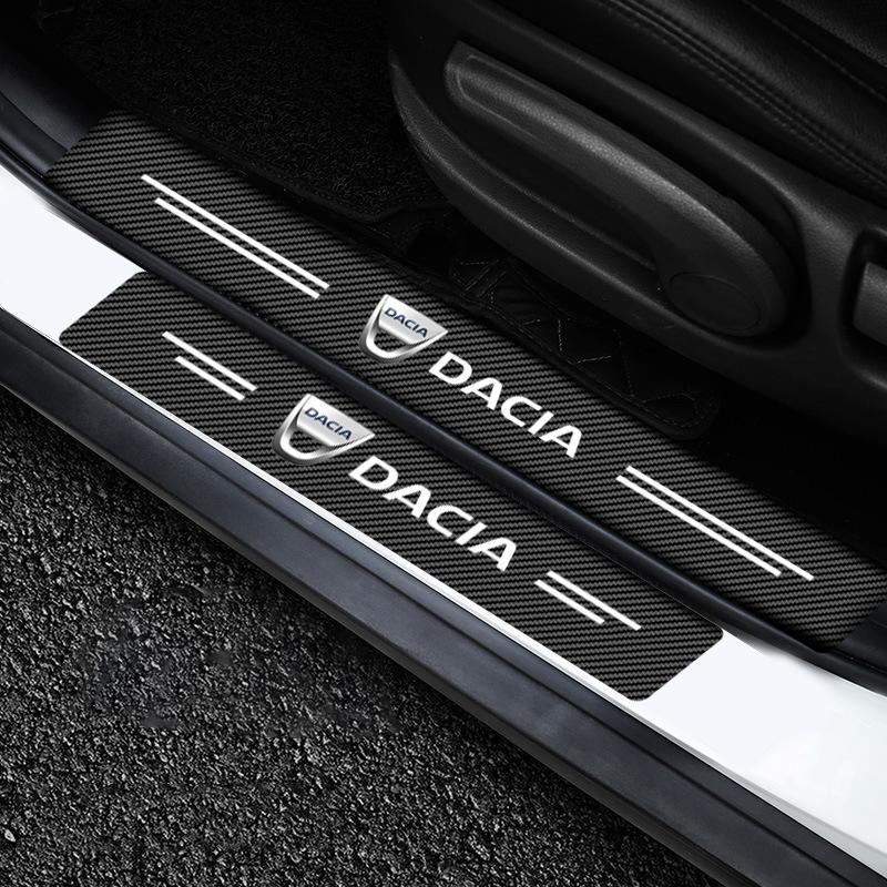 Carbon Fiber Car Sticker Trunk Protective Strip Anti Scratch Decal For Dacia Duster Logan Sandero Lodgy Dokker Stepway Mcv 2