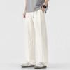 American Solid Color Simple Trendy Brand Loose Straight Casual Pants Men's Trend Versatile Tencel Elastic Waist Long Pants Men