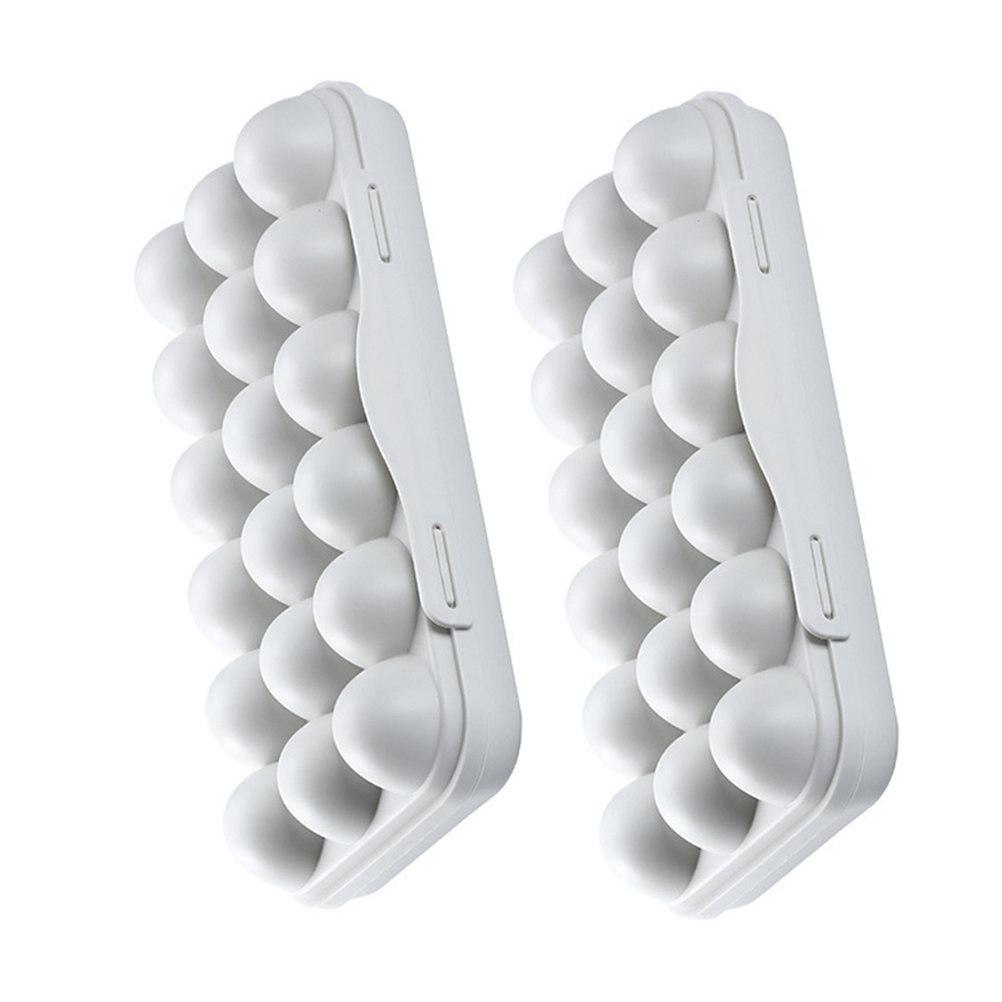 2Pcs Egg Organizer 18 Hole Plastic Storage Box Refrigerator Friendly Size Stackable Freshness Preserving Egg Container Anti