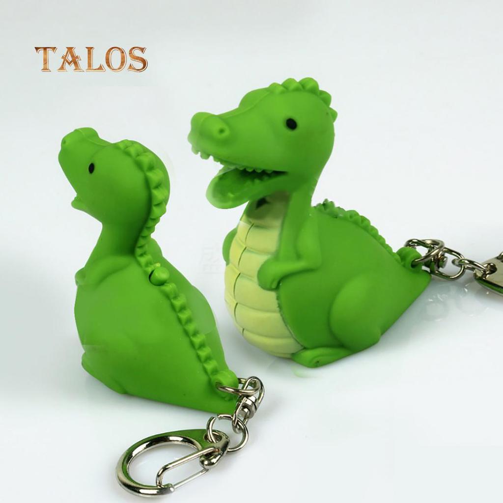 Creative LED Light Sound Cute Dinosaur Keychain Pendant Decor Key Ring Ornament Suspension Trinket
