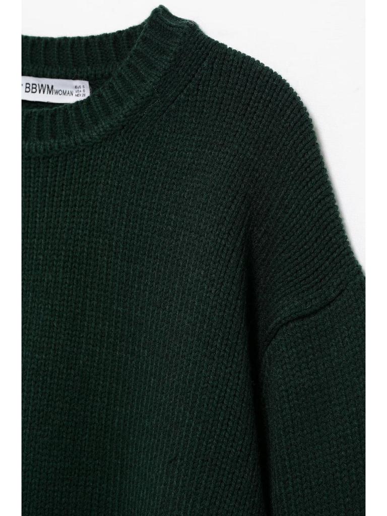 2024 Winter Women's European Style Long Sleeve Round Neck Casual Knit Sweater