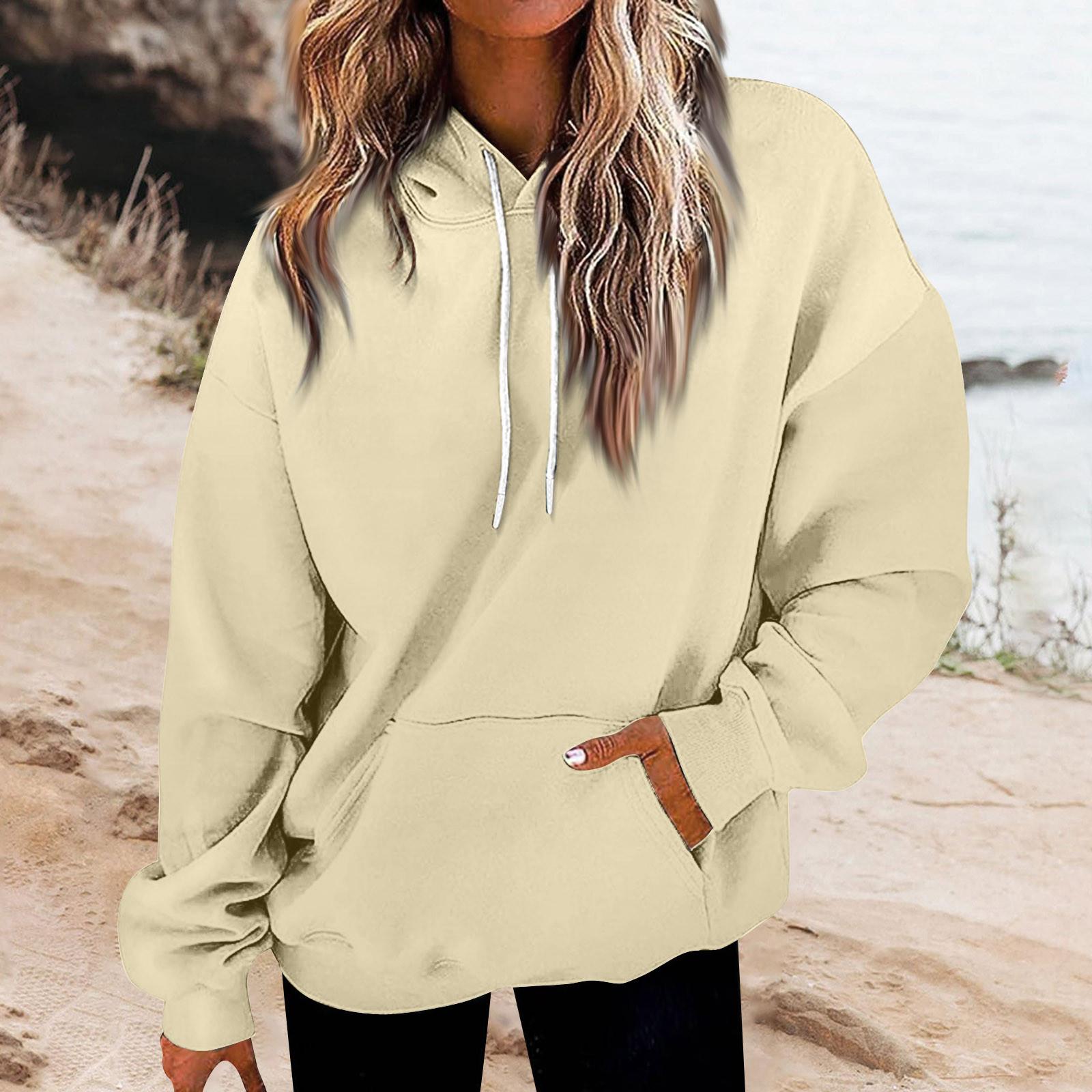 

Women s Fashion Daily Versatile Casual Crewneck Sweatshirts Daily Long Sleeve Patchwork Top Sweatshirts L бежевый