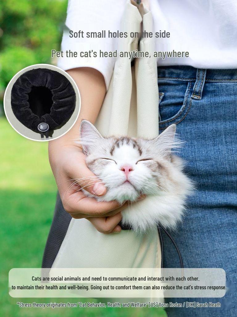 Portable Canvas Dog & Cat Carrier: Crossbody, Breathable, Head-Out Design for Small Pets.