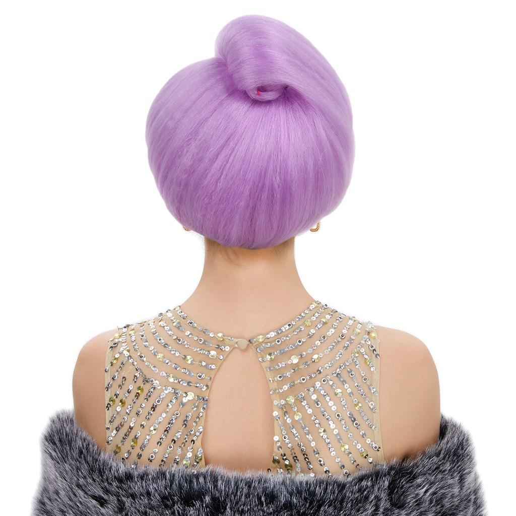 Parrucca Fata Madrina Fantasy REEWES per Donna, Accessorio Cosplay, Cappuccio Traspirante Senza Cuciture, Fibra Sintetica Ignifuga, Viola