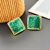 Summer Women'S Premium Earrings Drop Glaze Square Stud Earrings