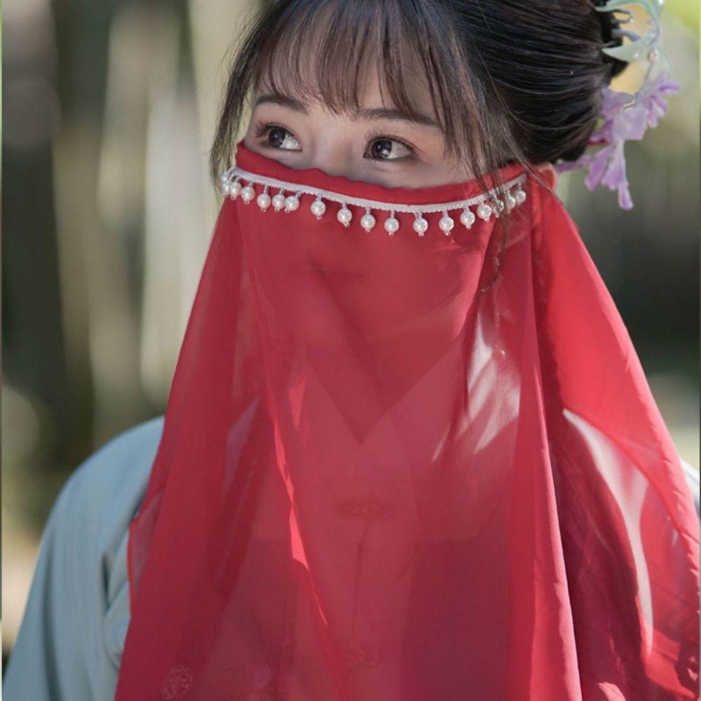 Ancient Style Hanfu Face Veil Mesh Face Covering Gauze Chinese Hanfu Accessories Classical Dance