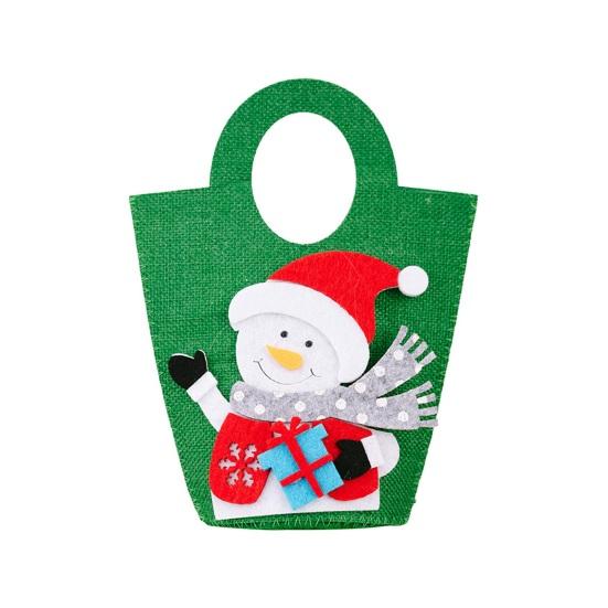 Christmas Gift Bags with Handles Santa Reindeer Snowman Holiday Tote Bag Thick Non-Woven Handbag Party Favor Bags for Kids Holiday Events