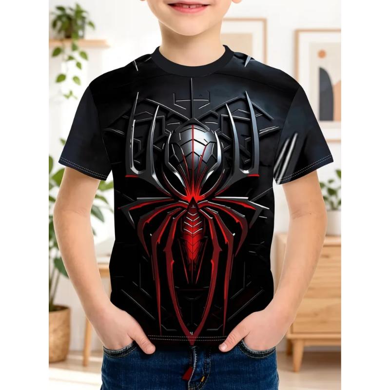 Fashion Children's Clothing Crew Neck Short Sleeve 3D Casual Color Printing Casual Short Sleeve Crew Neck T-Shirt
