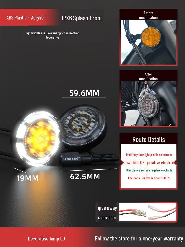 12V High-Brightness LED Motorcycle Abyss Decorative Lights - Personalized Atmosphere with Side Warning